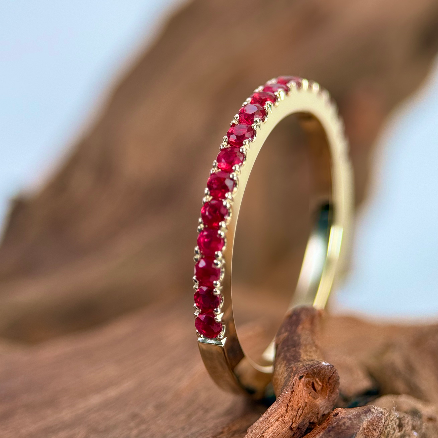 9ct Yellow Gold Ruby Eternity Ring