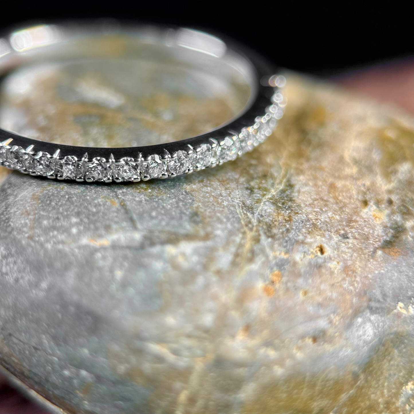 Silver Castle Setting Eternity Ring