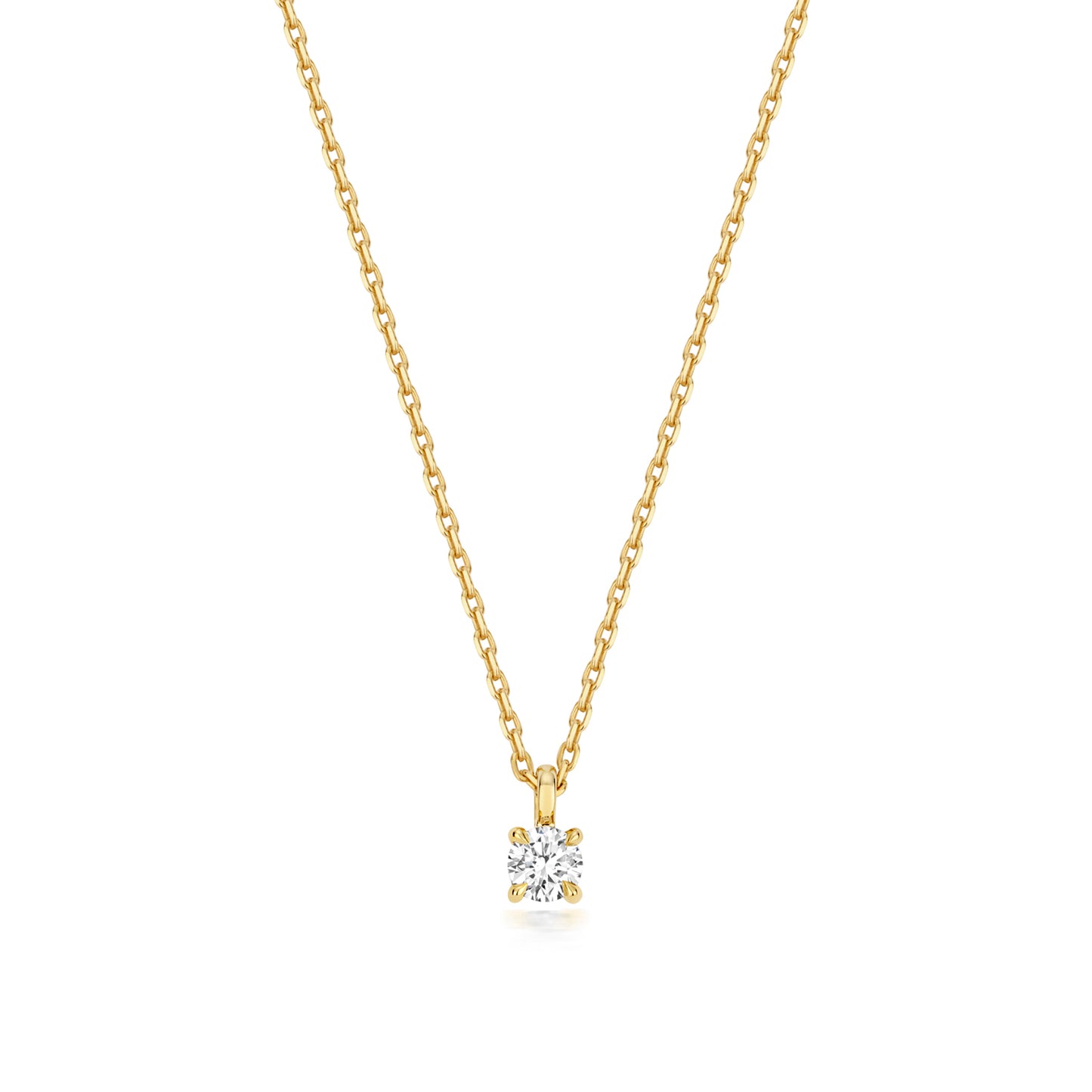 9ct Yellow Gold 0.15ct Lab Grown Diamond 17” Necklace