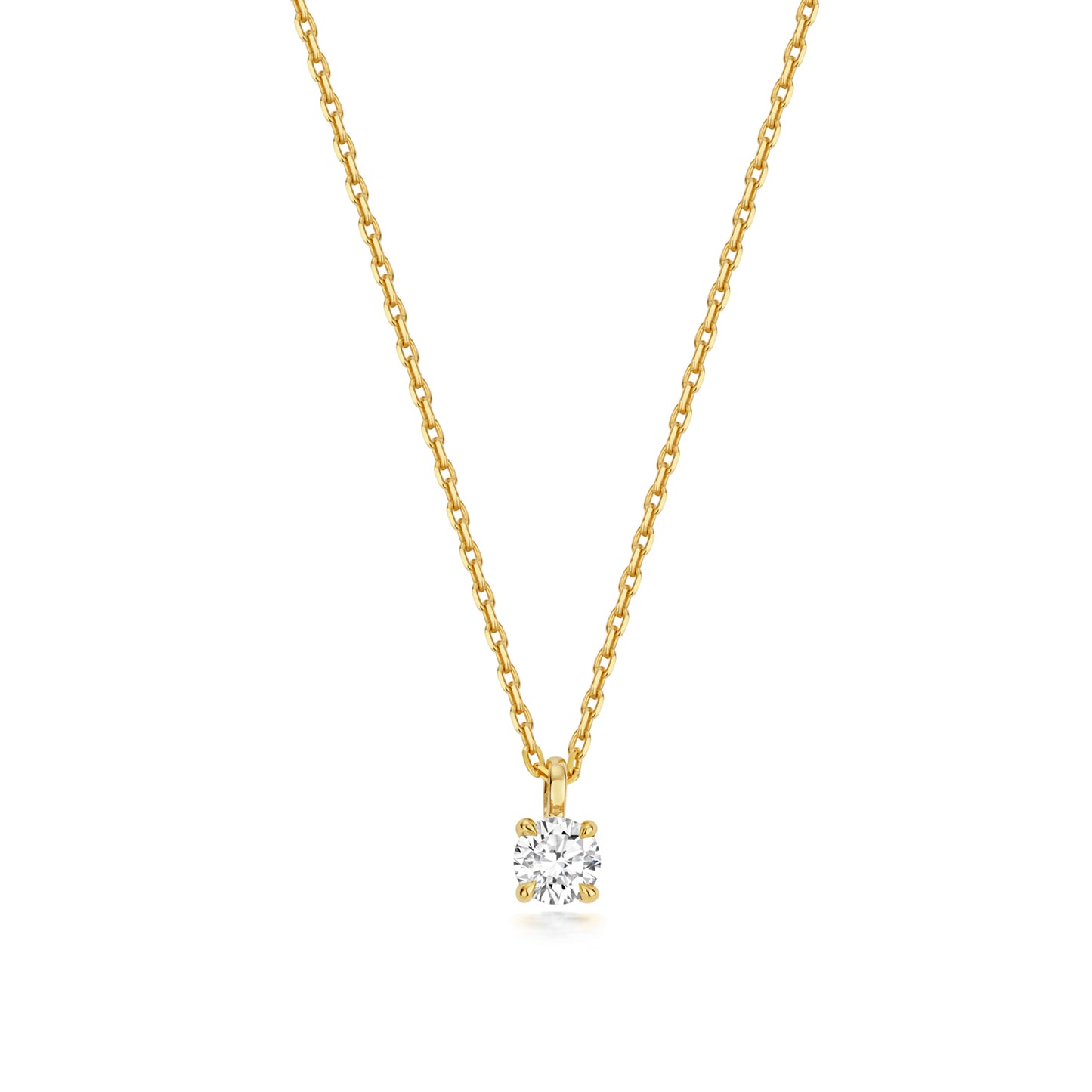 9ct Yellow Gold 0.25ct Lab Grown Diamond 17” Necklace