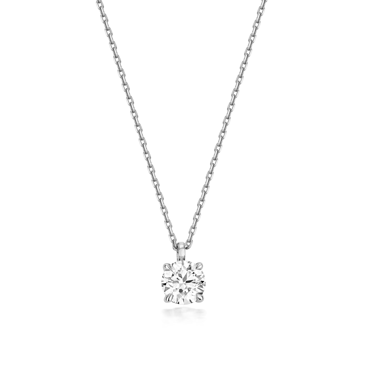 9ct White Gold 0.75ct Lab Grown Diamond 17” Necklace