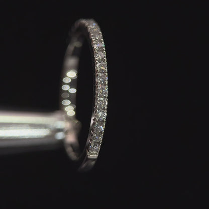 Silver Castle Setting Eternity Ring