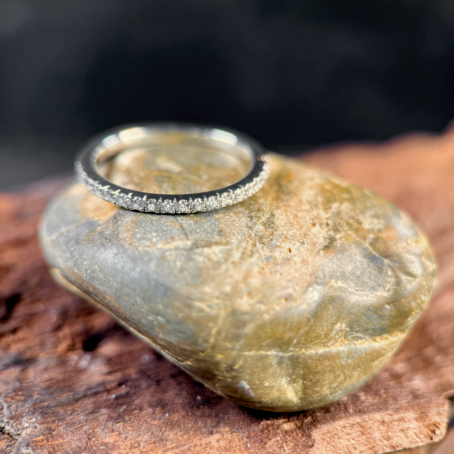 Silver Castle Setting Eternity Ring
