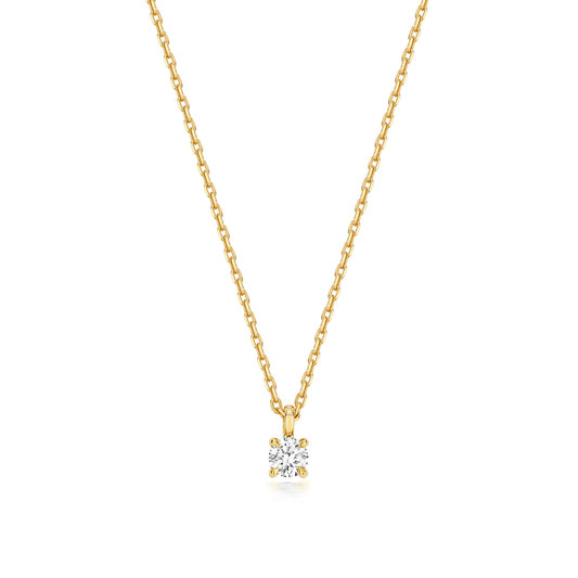 9ct Yellow Gold 0.15ct Lab Grown Diamond 17” Necklace