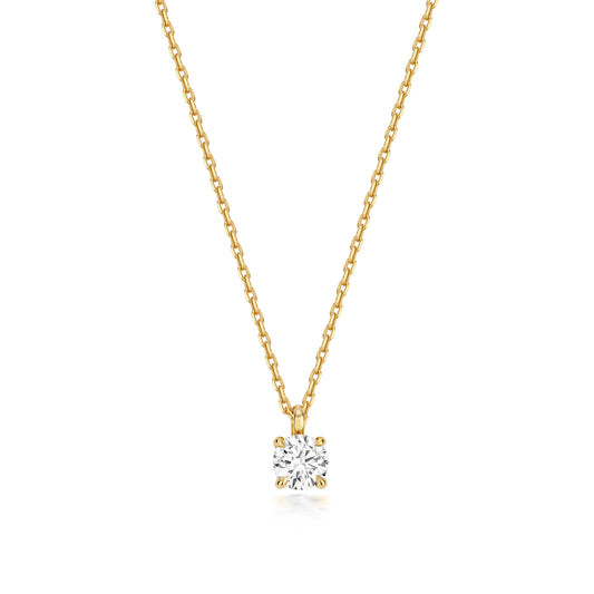 9ct Yellow Gold 0.35ct Lab Grown Diamond 17” Necklace