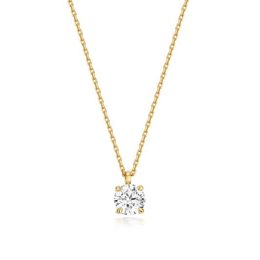 9ct Yellow Gold 0.75ct Lab Grown Diamond 17” Necklace