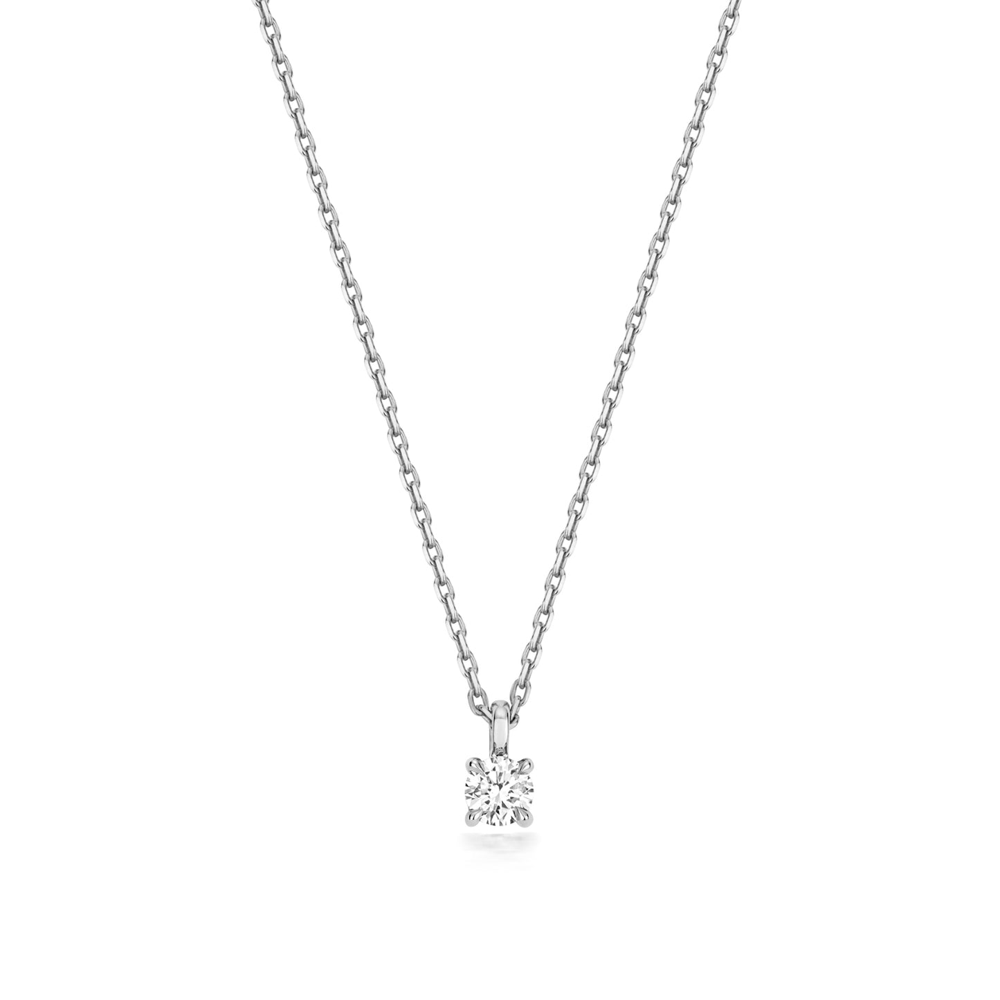 9ct White Gold 0.15ct Lab Grown Diamond 17” Necklace