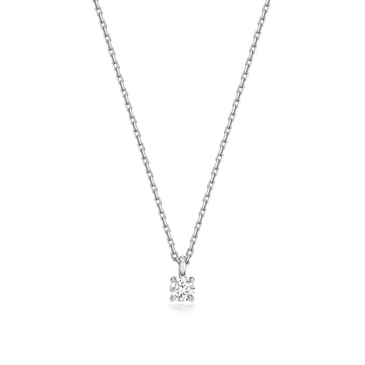 9ct White Gold 0.15ct Lab Grown Diamond 17” Necklace
