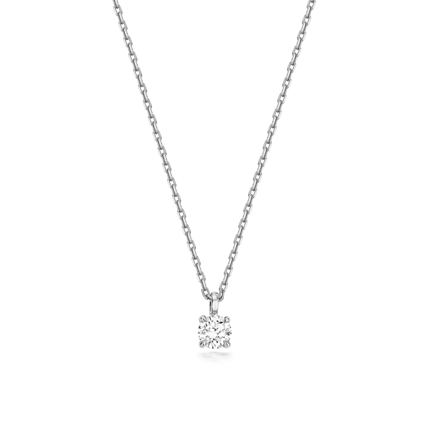 9ct White Gold 0.25ct Lab Grown Diamond 17” Necklace