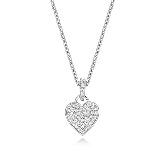 925 Sterling Silver 0.26ct Lab Grown Diamond Heart 17” Necklet